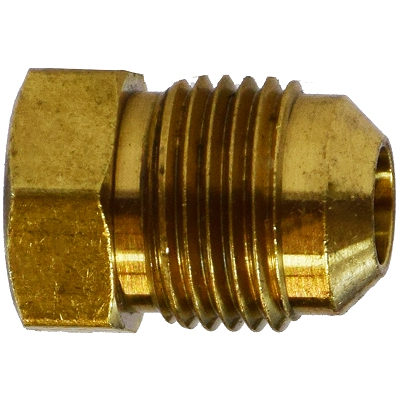 Brass Flared Tube Flare to Solder: 1/4 Tube OD, 7/16-20 Thread, 45 °  Flared Angle