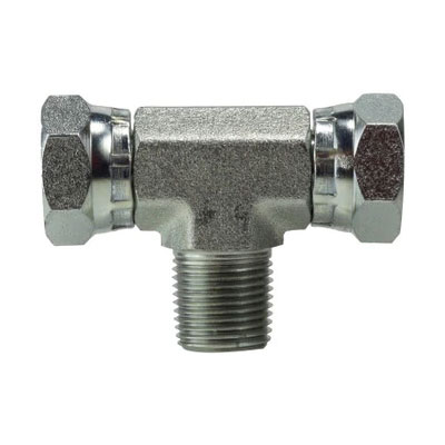 3/8" Male NPT To 3/8" Female NPSM Swivel Straight Pipe Adapter - Steel (Part #1404-06-06)