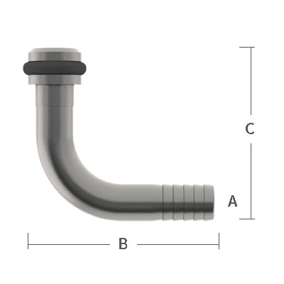 Flojet Syrup Out 1/4" Barbed Stainless Steel Fitting – Brand New, MPN 1120