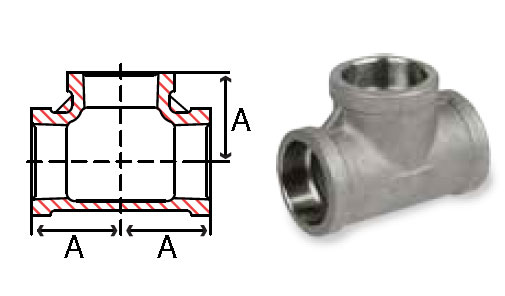 Pipe Fitting Stainless Steel Socket Weld Tees 304SS 150 PSI