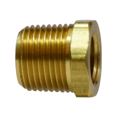 3/8 in. x 1/4 in. Hex Bushing - MIP x FIP - NPFT Threads (MxF) - Up to 1200  PSI - Brass Pipe Fitting